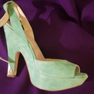 Spearmint Kid Suede Platform Sandles